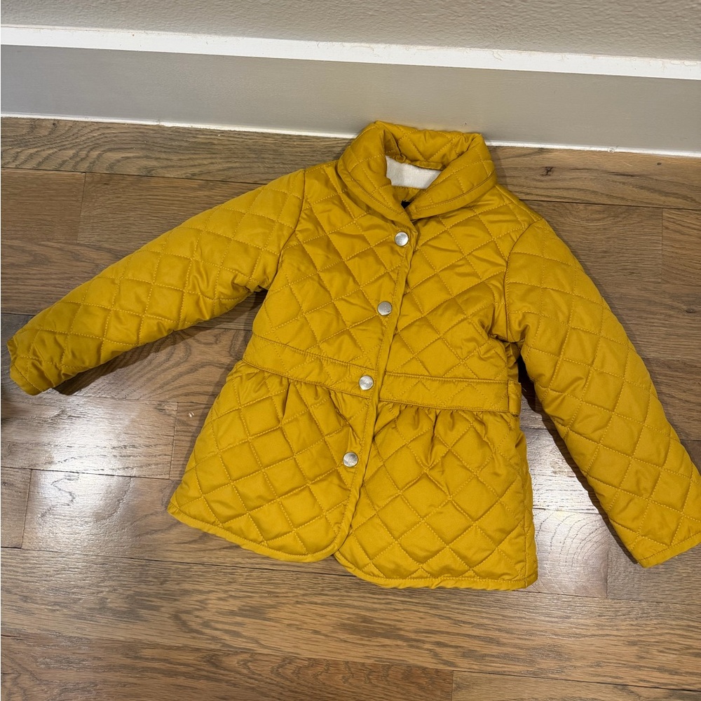 Me Jane Mustard Quilted Kids Puffer Jacket